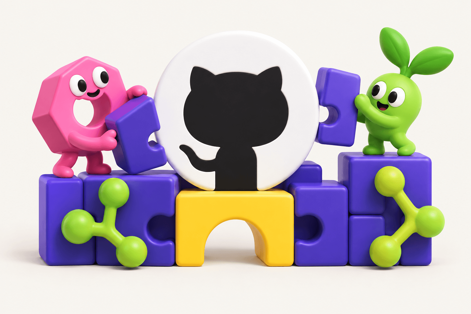 Lemma's characters building an open-source mark together.